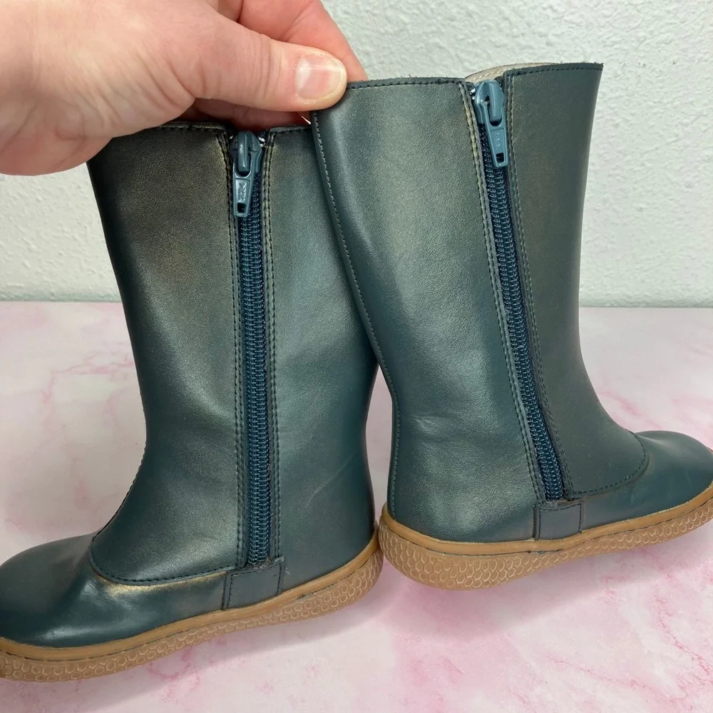Livie &‎ Luca Tiempo Boots Tall Blue Gold Shimmer Side Zipper Size 5 Toddler